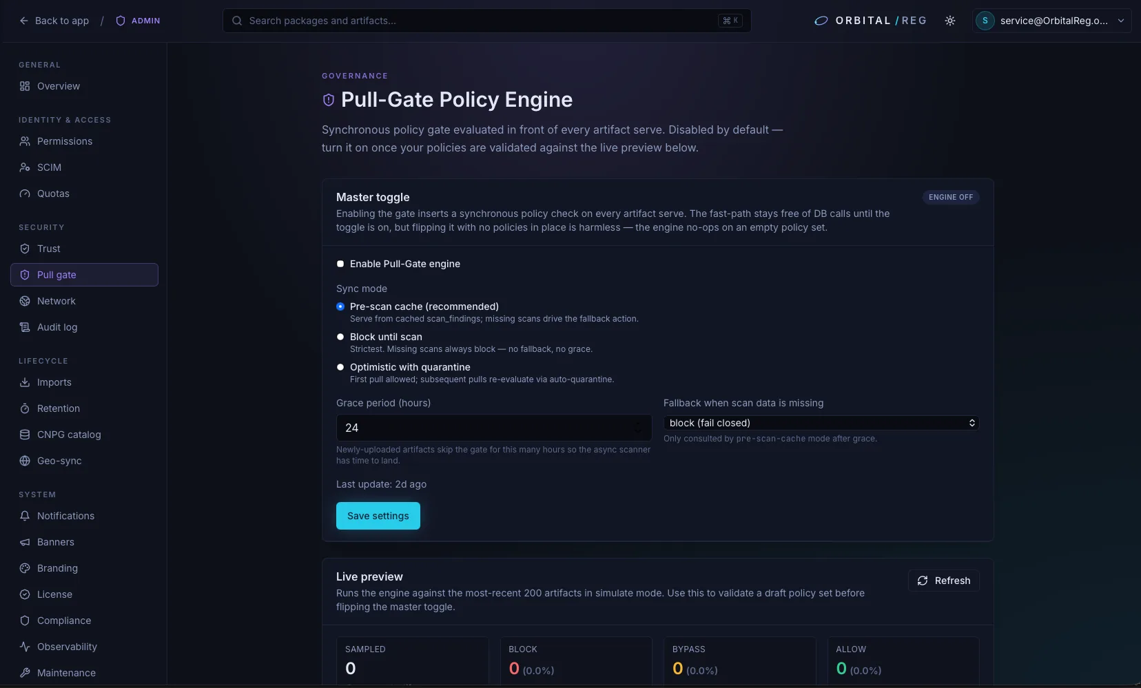Pull-Gate policy engine